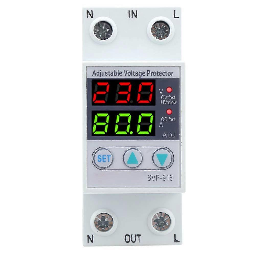 Voltage Protector 80A Adjustable Over Under Voltage Protection Device with Delay Reset for Home