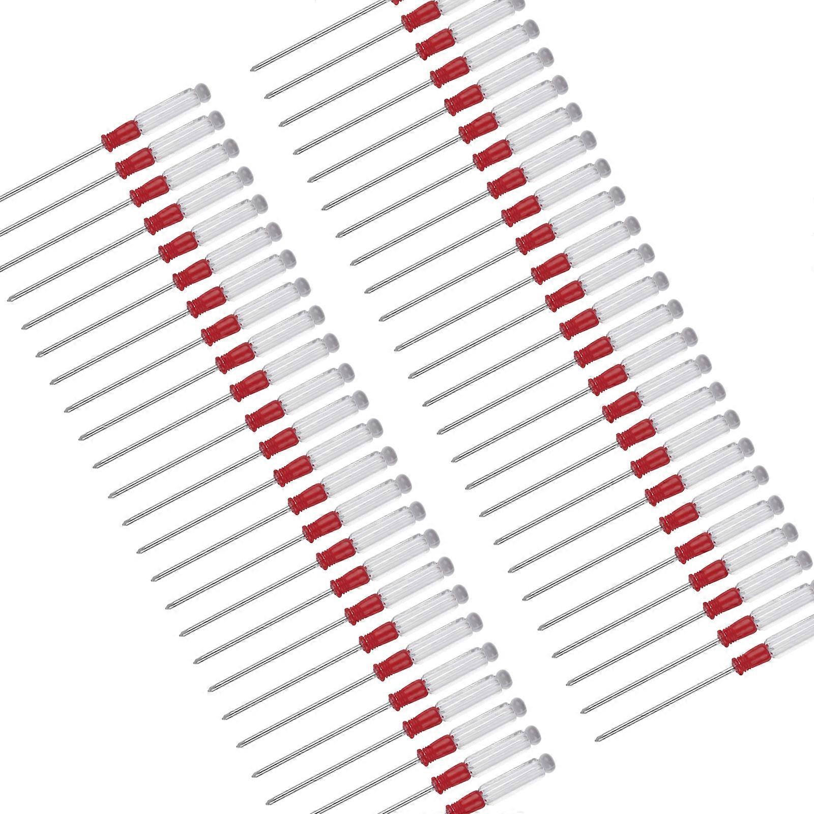 50Pcs  Flat & Slotted Bit Screwdriver with Color Differentiation Clear Handle for Quick Access and Easy Use Multicolor