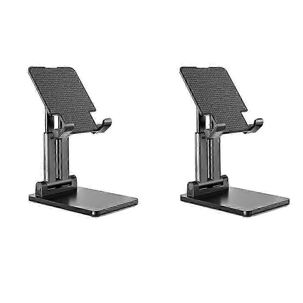 2x Dual Pole Foldable Tablet Stand,adjustable Height For Ipad Pro Stand Extendable Solid Desktop St