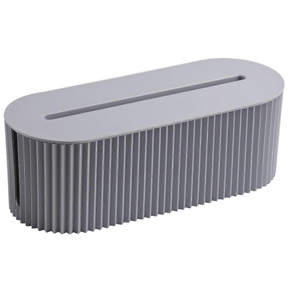 Cable Management Box with Lid, Graphite Grey Cord Organizer for Large Capacity Clutter Storage