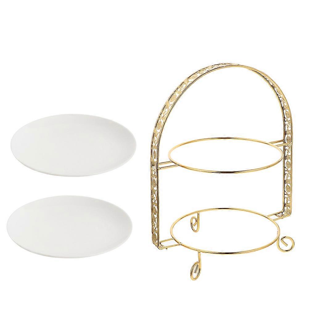 Cupcake Stand Dessert Stand for Cake Display 1Set Iron Double Layer Rack