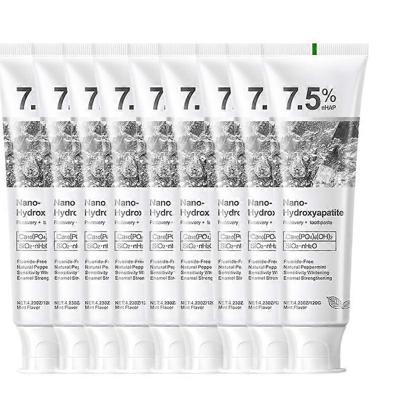 7.5% Nano Hydroxyapatite Toothpaste for Sensitive Teeth, Fluoride Enamel , Fresh Mint, 9pcs
