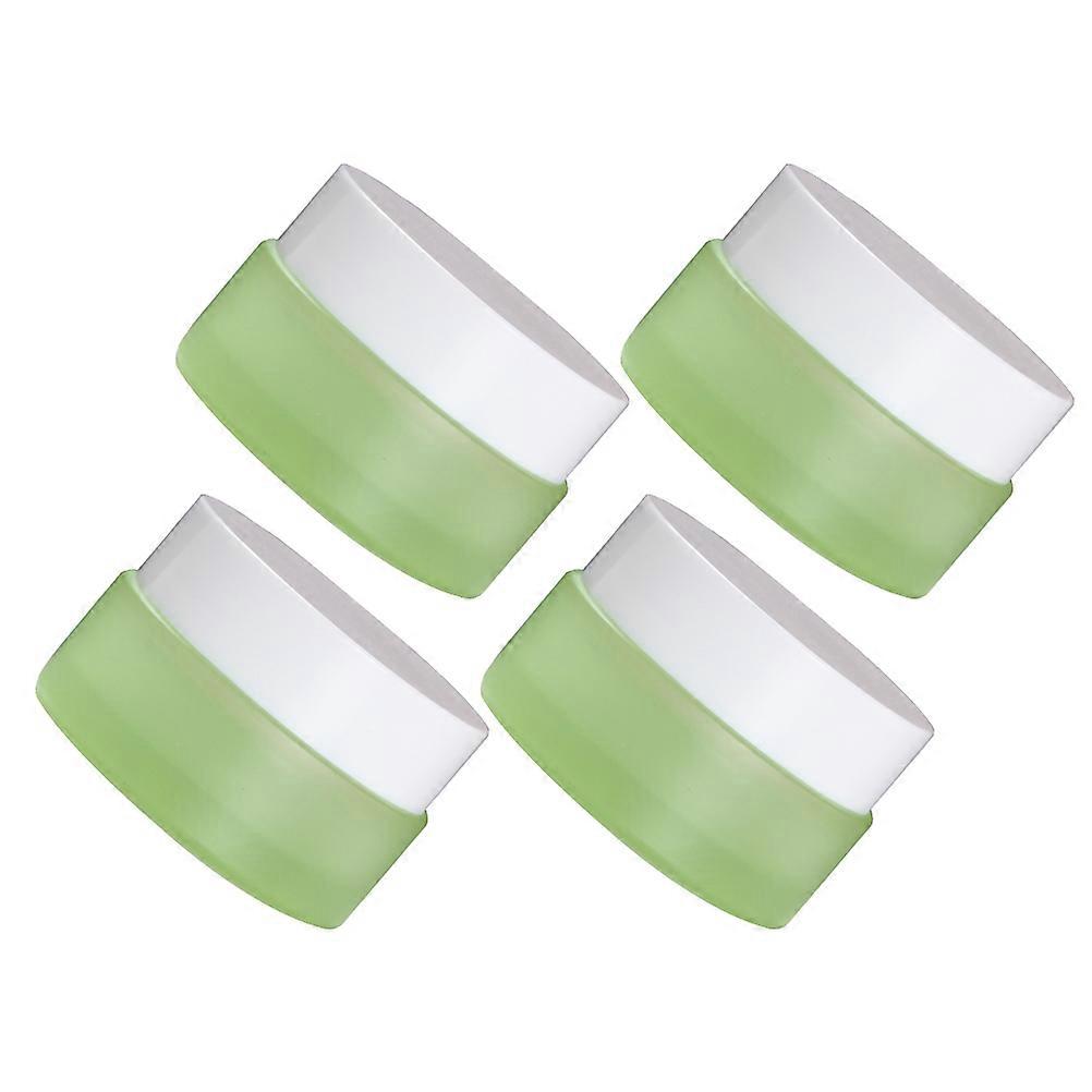 Green Empty Sample Jars for Storage Use 4Pcs Refillable Cream Containers