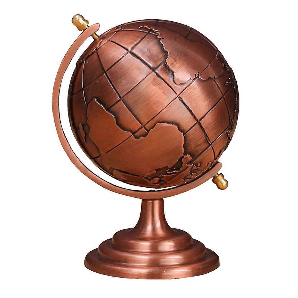 Iron Rotating Globe Decor for Study Room 1Pcs Red Globe Ornament