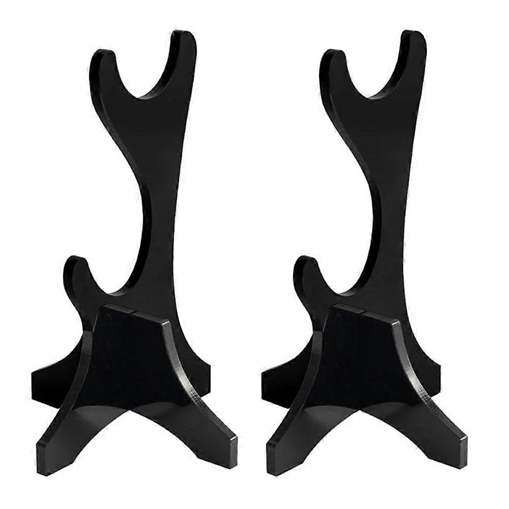 Sword Display Stand Acrylic Holder for Display 2Pcs Black Desktop Rack