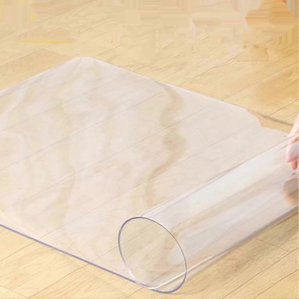 Clear Plastic Floor Mat 80x120cm, PVC Vinyl Table Protector for Dining Table and Office