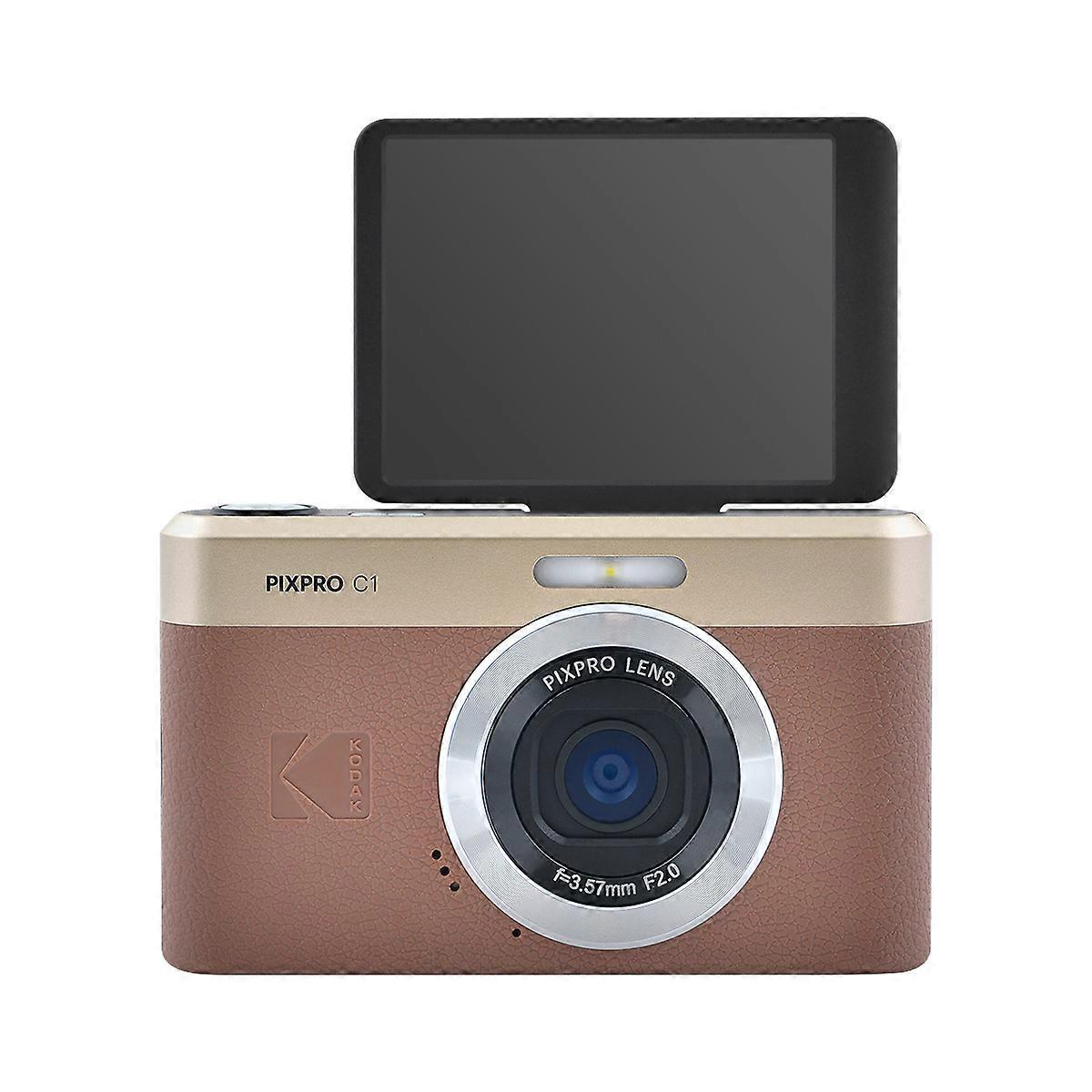 PIXPRO C1 Digital Camera with 180 Rotatable LCD Screen, Brown