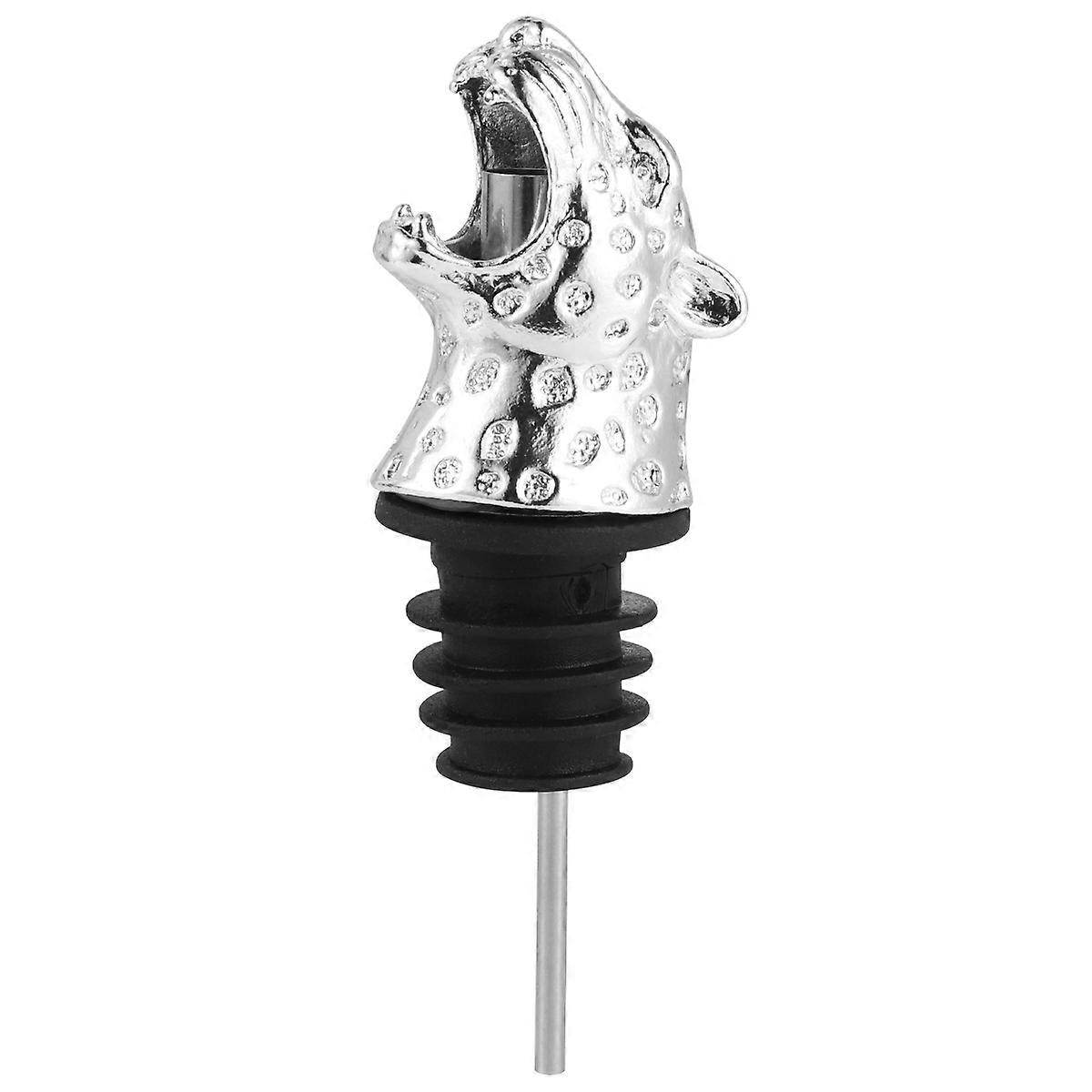 Leopard Head Shape Alloy Pourer for Use Silver