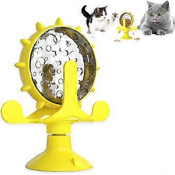 Cat & Dog Treat Dispenser Toy – 360° Rotating Feeder with Suction Cup, Money Wheel Shape, Compatible with Cats & Dogs