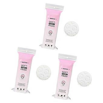 3 Beutel hochwertige, runde Make-up-Entferner-Pads aus Baumwolle für ein sanftes und gründliches Auftragen, mehrfarbig