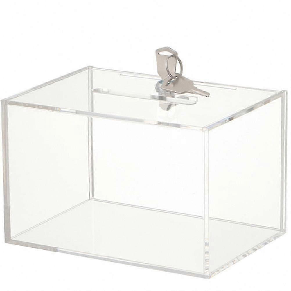 Lockable Transparent Donation Box with Suggestion and Complaint Functionality