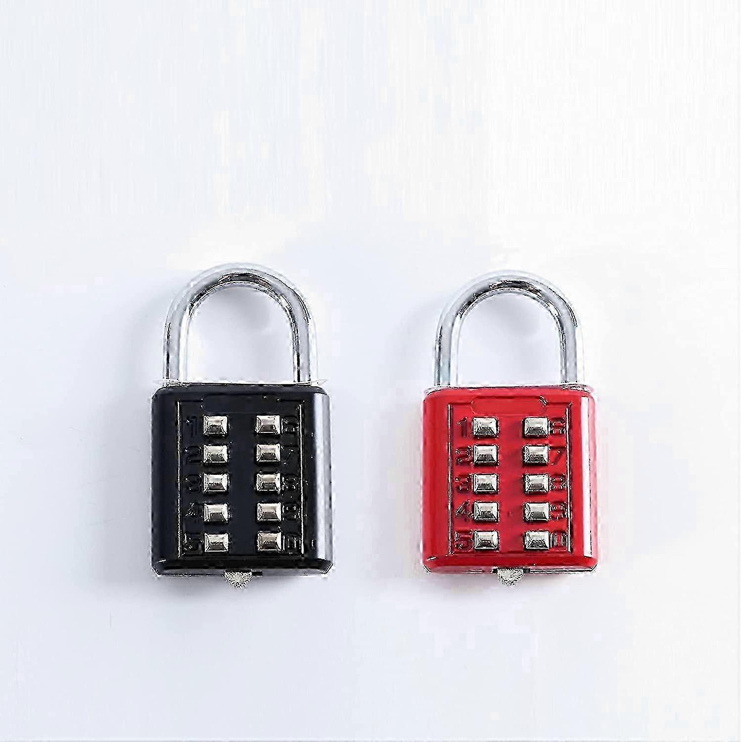 2pcs 5-Digit Combination Padlock,Button Combination Security Padlock,Rustproof Padlock,Zinc Alloy Padlock 25-26s