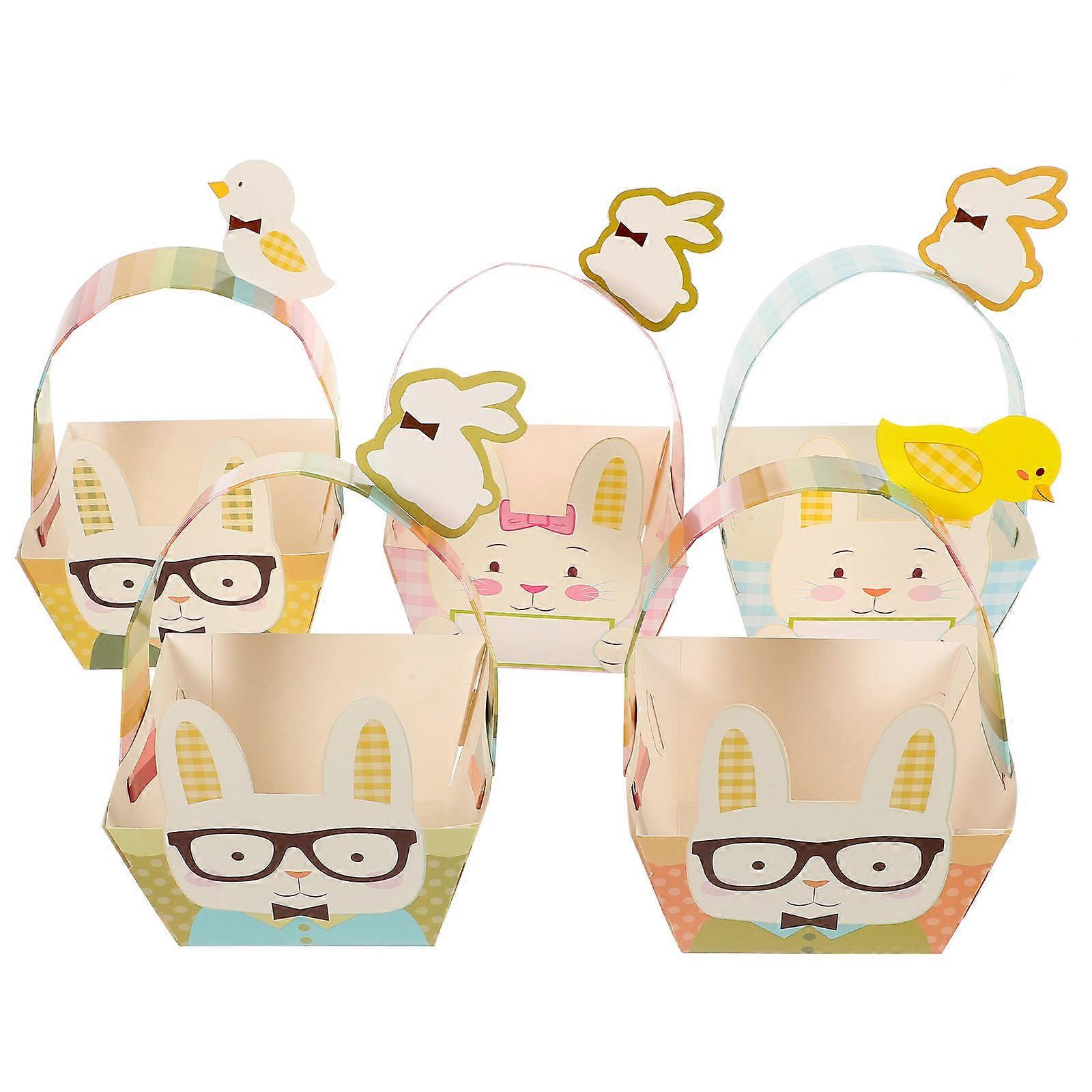 Easter Paper Container Lovely Rabbit Candy Baskets for Storage 30Pcs