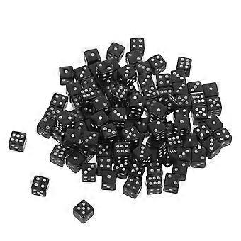 100pcs Mini Black Dice For Games - Tiny 6-Sided Dice For Board Games Parties And Clear Dots Board Math Entertainment Party Supplies