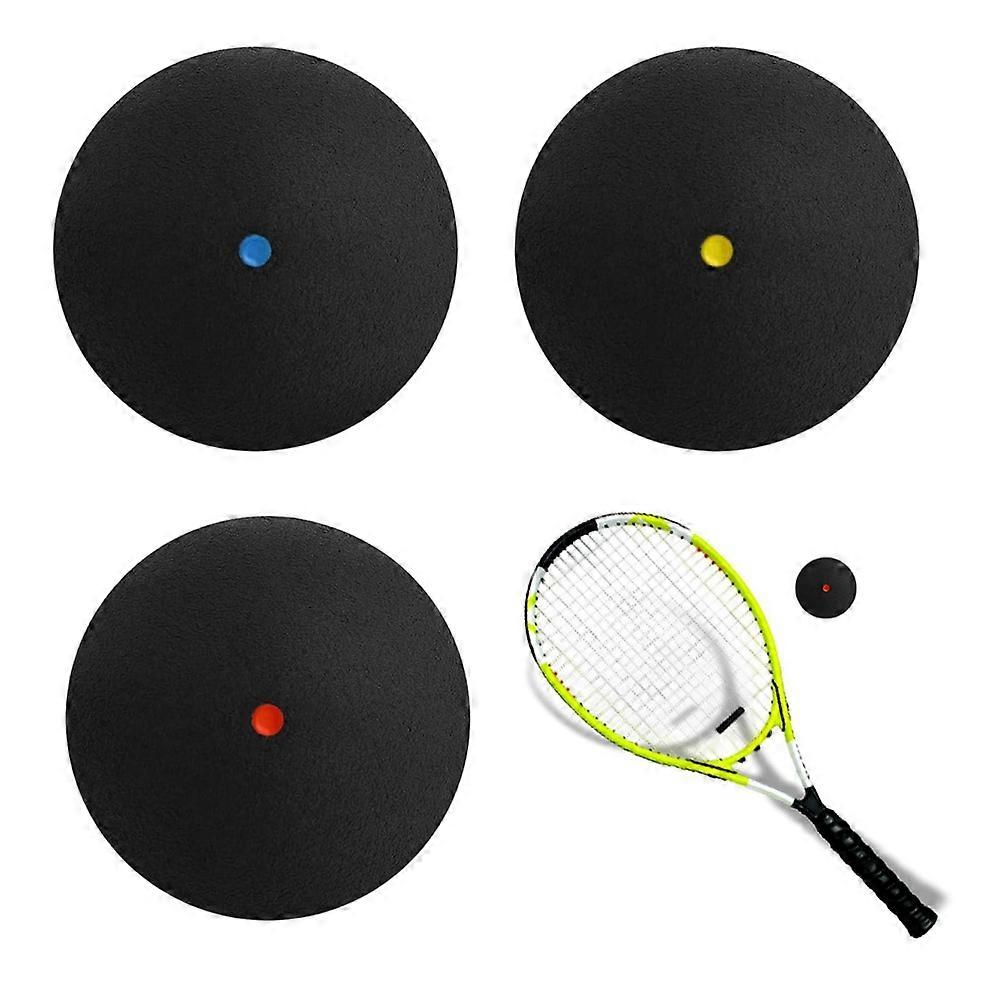 3PCS Squash Balls- Single Dot Squash Ball,Durable & Bounce Good for Beginner,Intermediate,Junior,Competition Training
