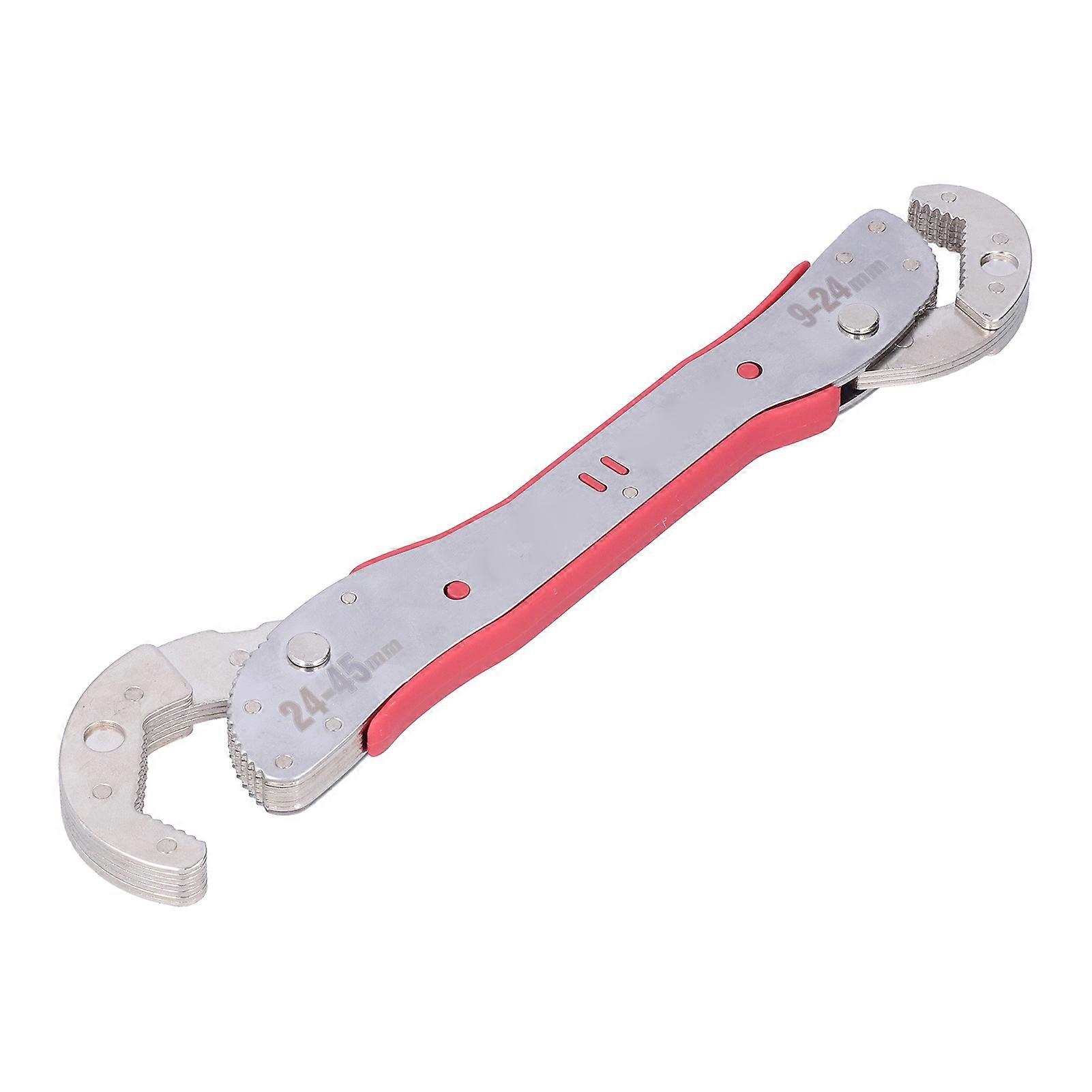 Multi Function Wrench Universal Adjustable Auto Ratcheting 2 Head Monkey Spanner 9‑45mm