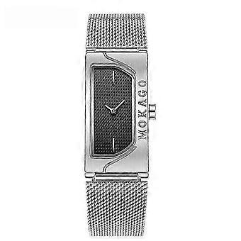 MOKAGO Damenuhr mit Edelstahl-Mesh-Armband – Modernes rechteckiges Zifferblatt & elegantes Design