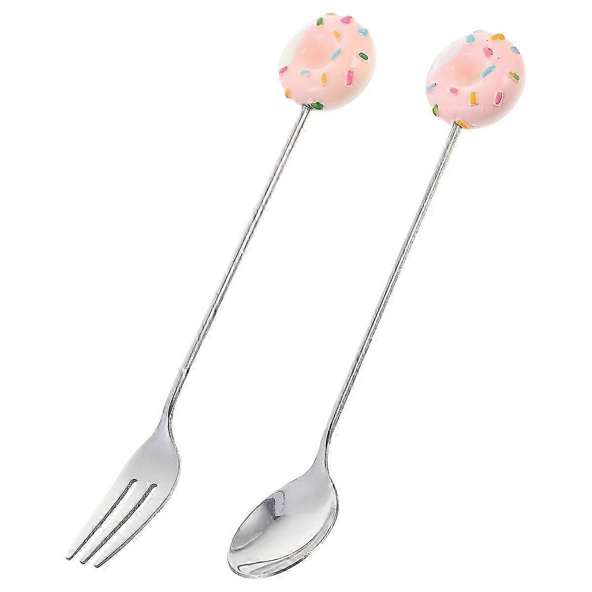 Stainless Steel Resin Flatware Set, Fork Spoon Kit, 1 Set