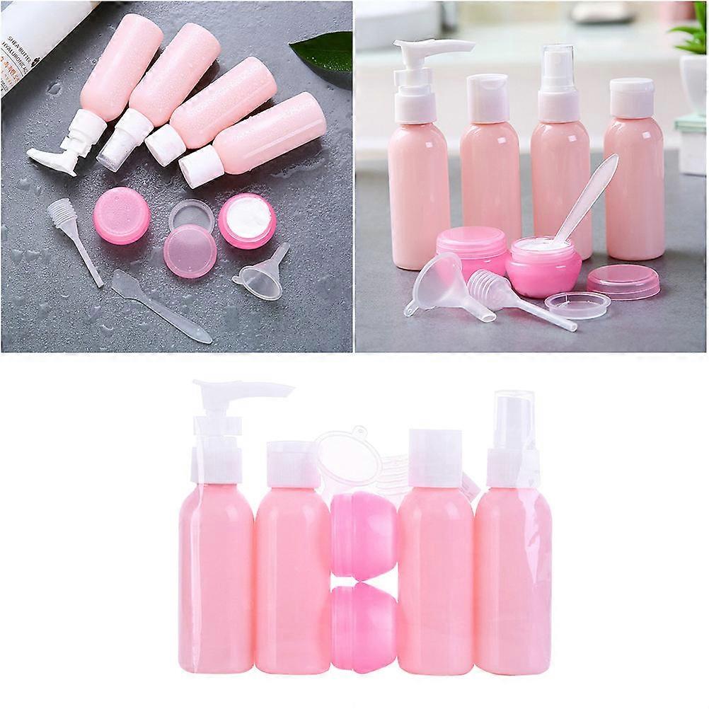 Shampoo Container Empty Bottle Set for Storage Use with 6Pcs Pink Bottles