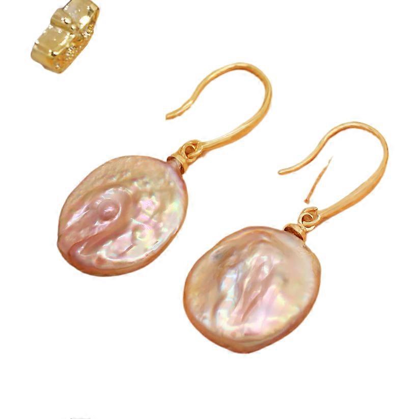 French Baroque Flat Pearl Earrings