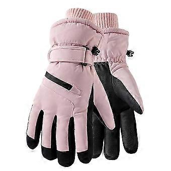 Guantes de esquí térmicos unisex para invierno, con pantalla táctil, forrados de felpa, resistentes al viento y al frío, antideslizantes, ideales para ciclismo, snowboard y actividades al aire libre.