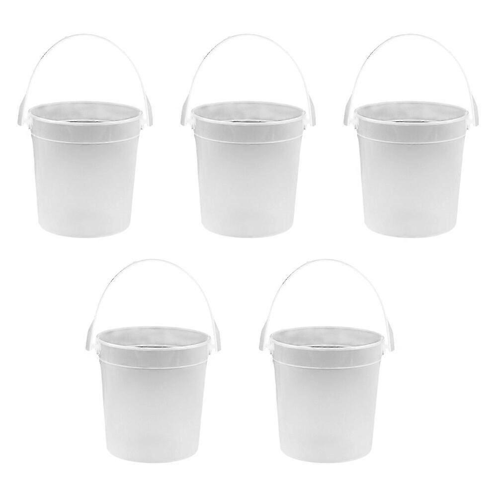 5pcs Runde transparenter Eimer Sand Strand Eimer Kunst Malerei Eimer Waschlöffel