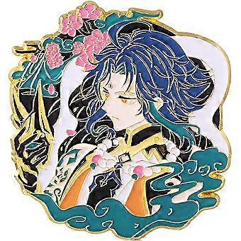 Genshin Impact Hutao Broche Pin - Personagens Hutao Cosplay Esmalte Broche Lapel Pin - Presente para Fãs, Mulheres e Meninas xiao b -