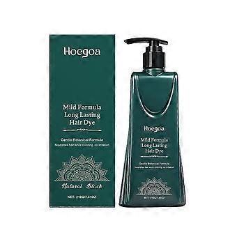 Creme de coloração capilar Hoegoa Natural Black - Ingredientes suaves à base de plantas, natural e fácil de aplicar, conveniente para uso diário e para cobrir cabelos brancos (26-27).