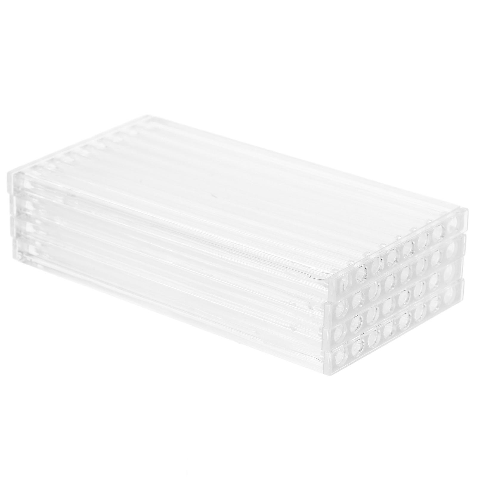 Clear Plastic Experimental Round Tubes for Incense Storage 4Pcs Container Set