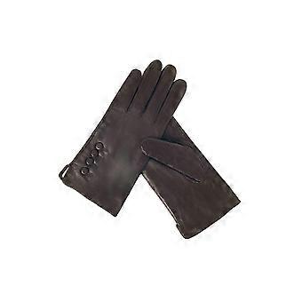 Quivano Damen Handschuhe - 4 Knöpfe - mit weichem Stofffutter 323-200 L - 8.0 Braun