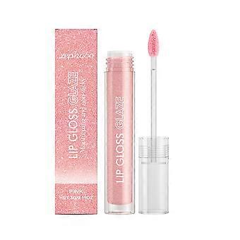 2 stuks roze hydraterende lipgloss met glitters, waterachtige glans, hydraterende en fijne textuur