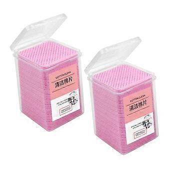 400pcs Eyelash Extension Glue Wipes Pink Pads Prevent Glue Clogging for Salon Use