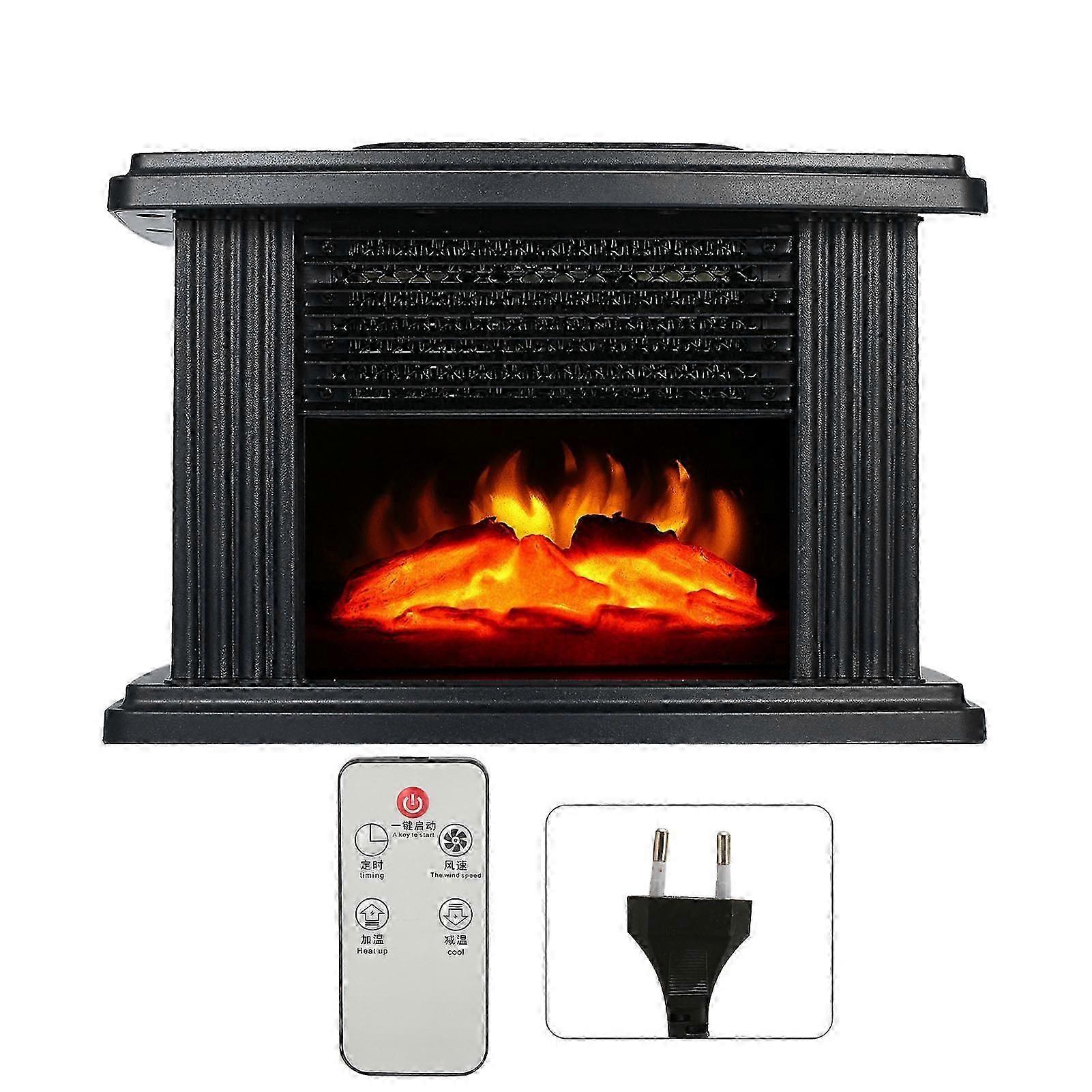Mini Electric Fireplace Heater Simulated Flame Efficient Heating Quiet Operation