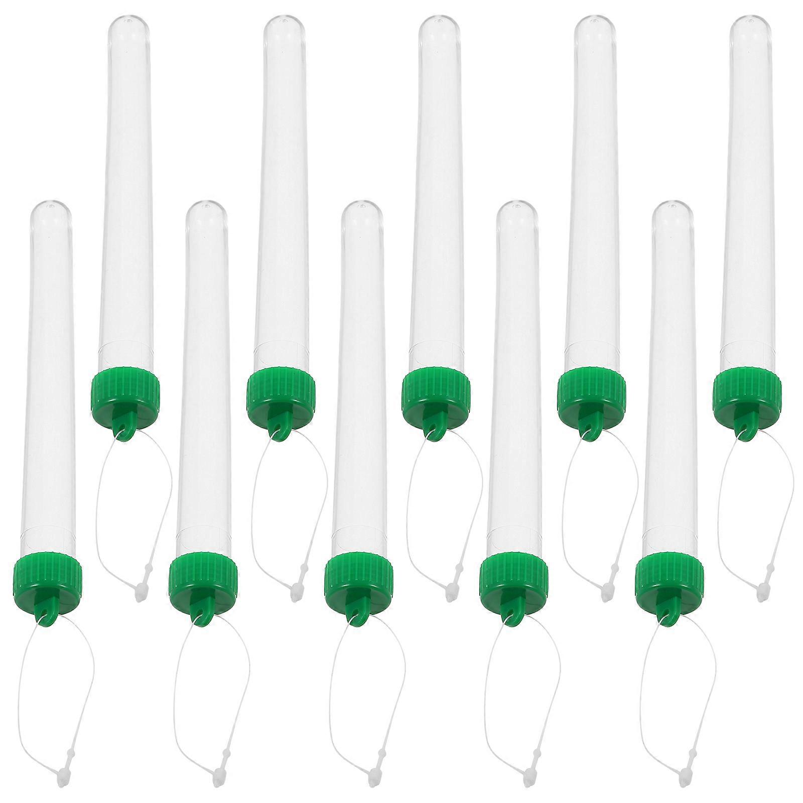 10pcs Test Tubes Sample Testing Tubes Liquids Storage Vials with Screw Caps Plastic Testing Tubes(20ml)