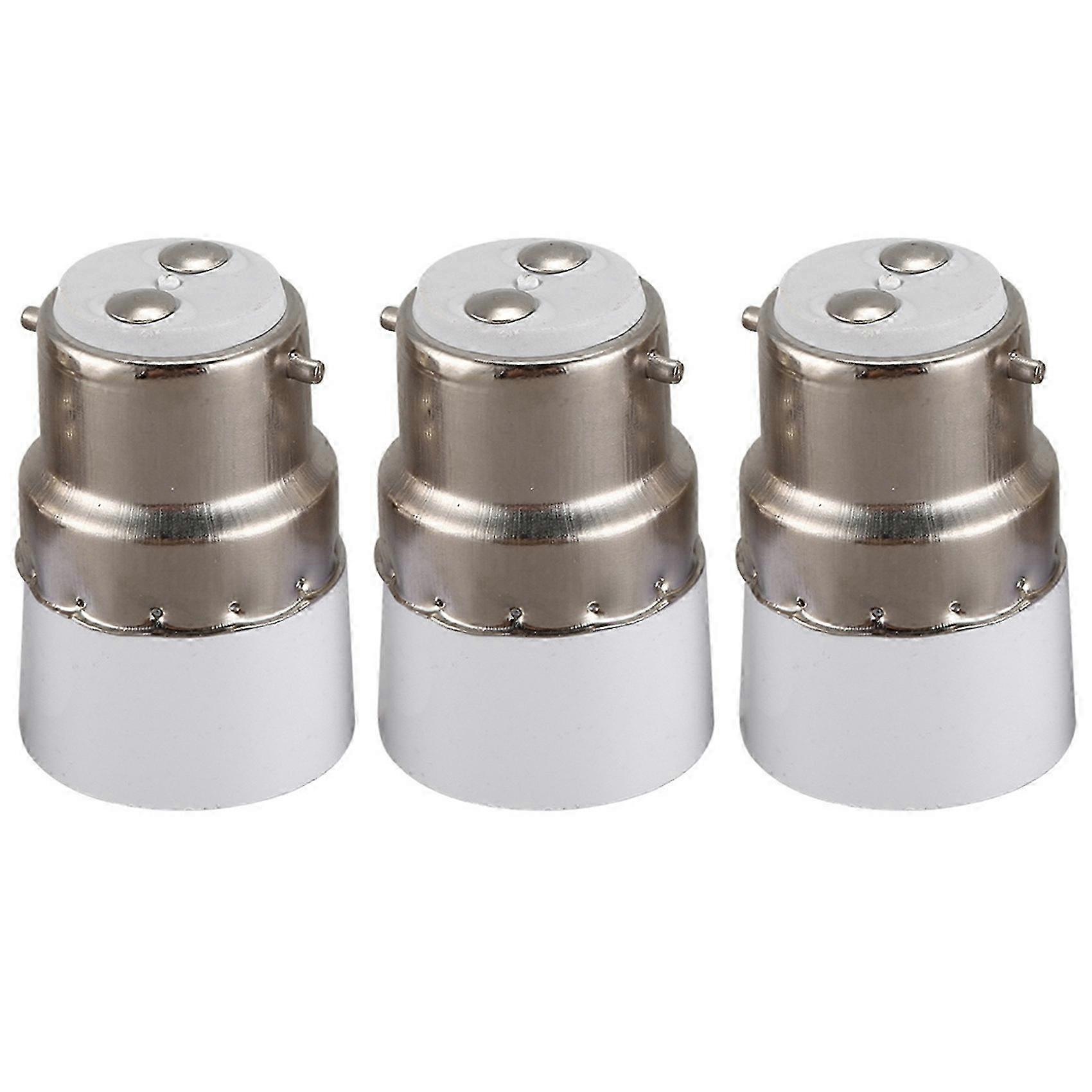 3X B22 to E14 Screw LED Light Bulb Socket Adapter Converter