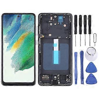 Galaxy S21 FE 5G SM-G990B TFT LCD-scherm Digitizer Volledige montage met frame Geen vingerafdrukscanner in zwarte kleur