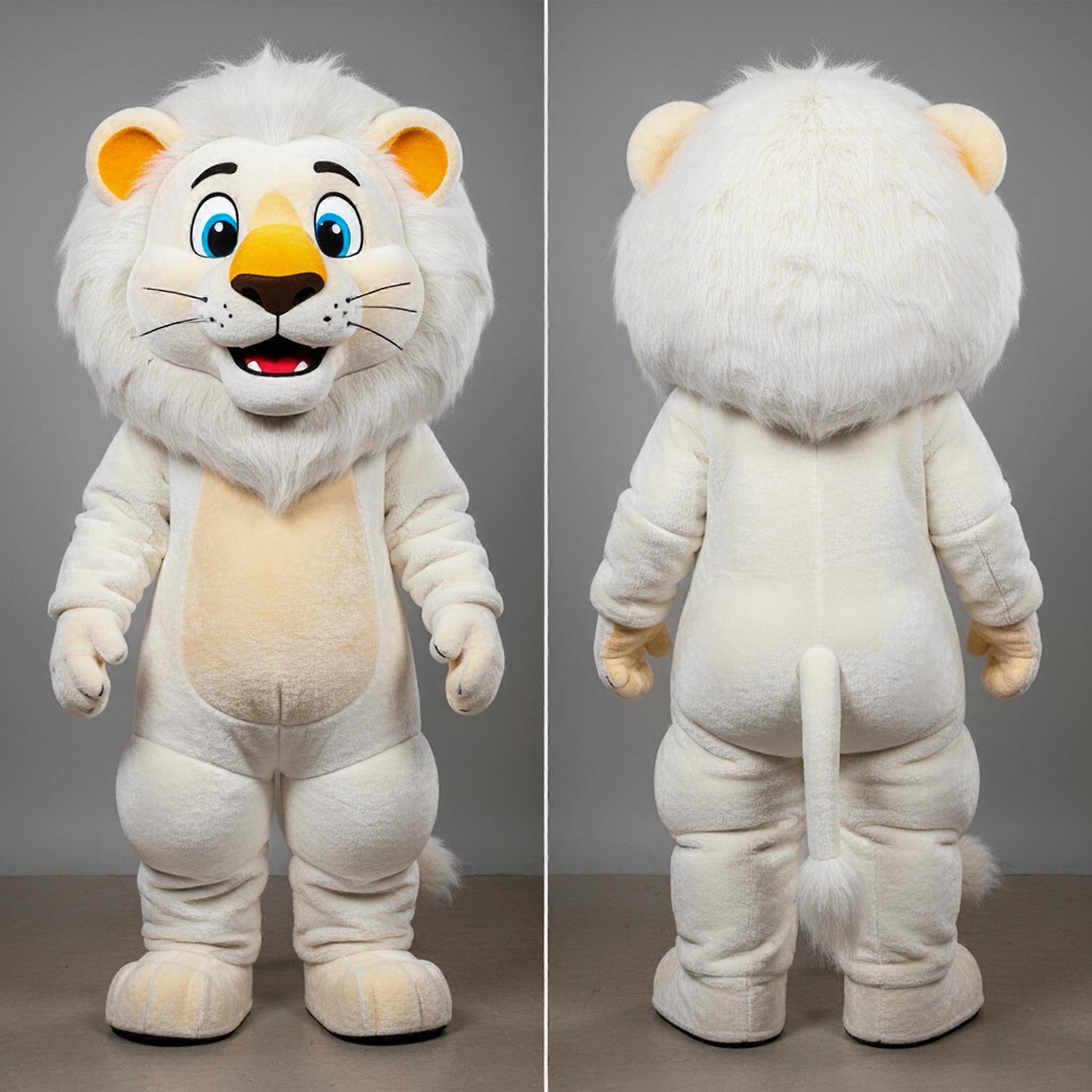 MASTICOT Cream Broad Shouldered Lion Mascot