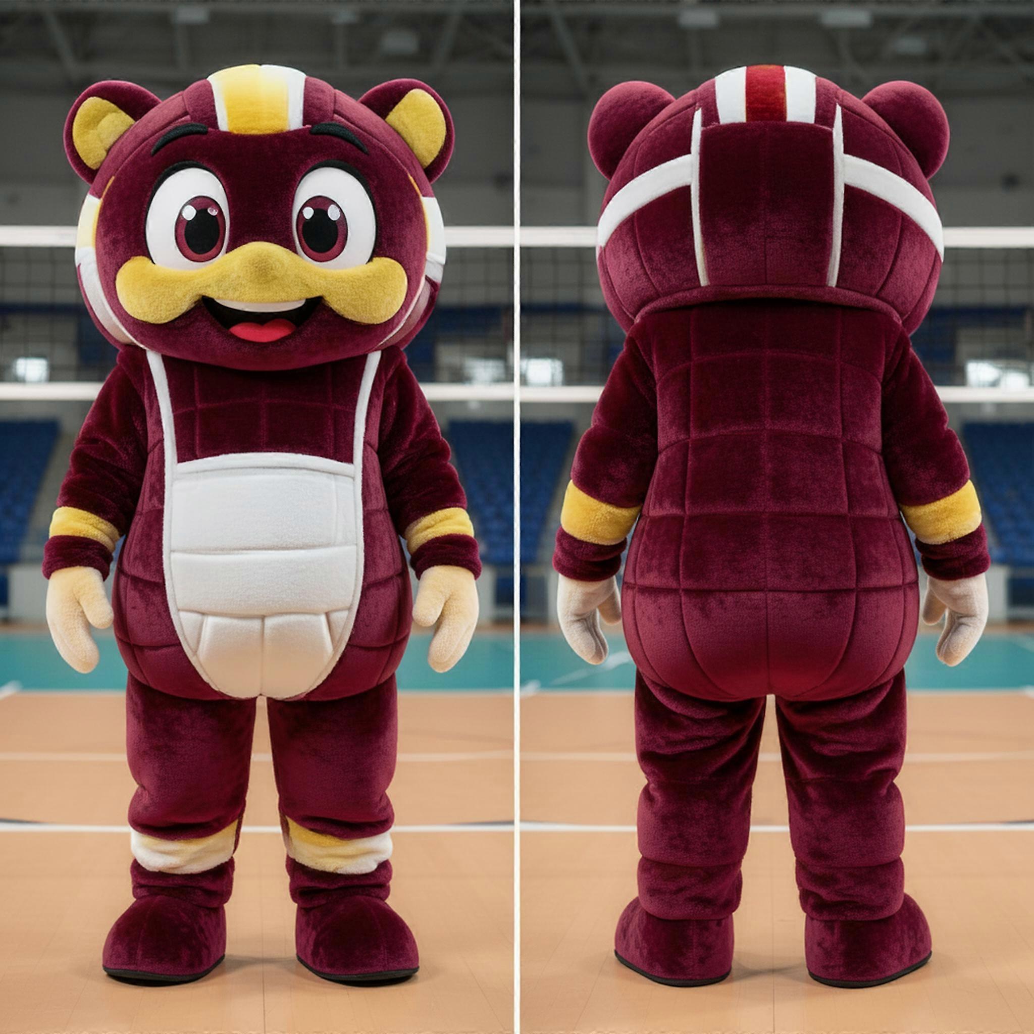 MASTICOT Maroon Velvety Volleyball Net Mascot
