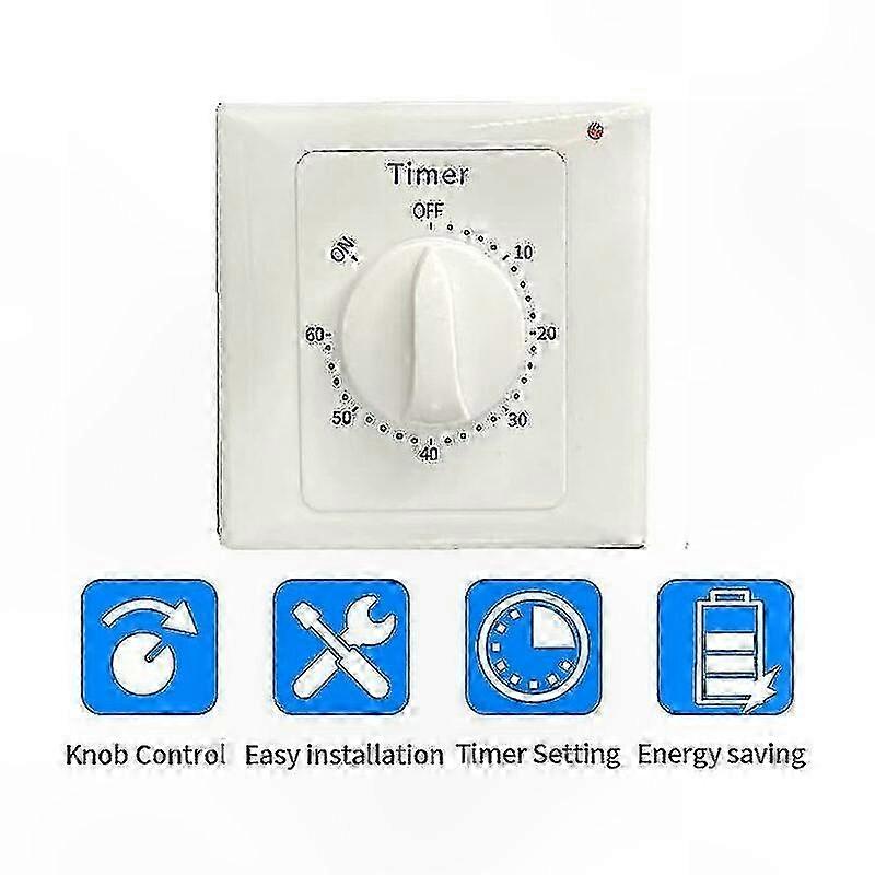 220V AC Mechanical Timer Switch with 60-Minute Countdown for Pump Control