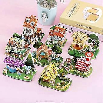 3D Puzzles for Kids Gift, Cartoon Paper Foam Puzzles Toy for Girls and Boys DIY Jigsaw Toys Mini House for School Family Craft Activity Easter Basket-