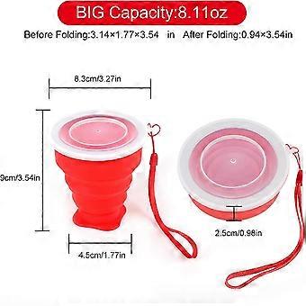 5 Pack Silicone Collapsible Travel Cup,Expandable Camping Cup with Lids,Portable Travel Cup for Outdoor Travel Drinking
