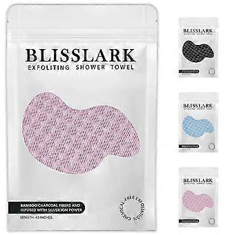 BLISSALRK Exfoliating Shower Towel 48",Premium Scrub Wash Cloth for Body Face, Exfoliating Washcloth for Men and Woman (1, Pink)