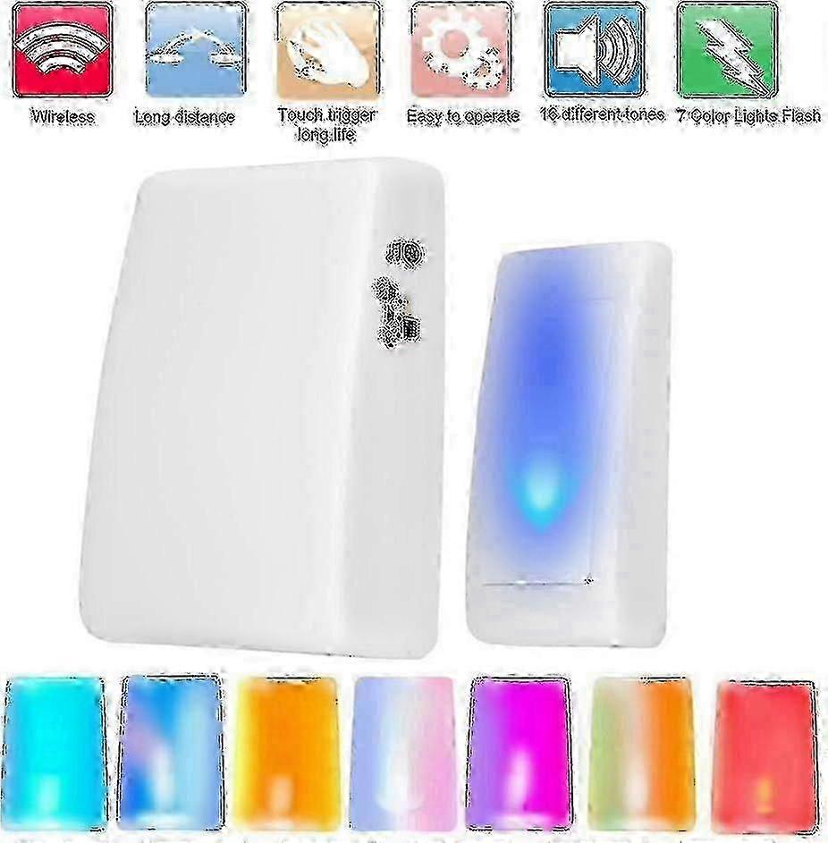 Wireless Doorbell for Deaf Elderly with Flashing Lights, 3 Modes & Adjustable Volume