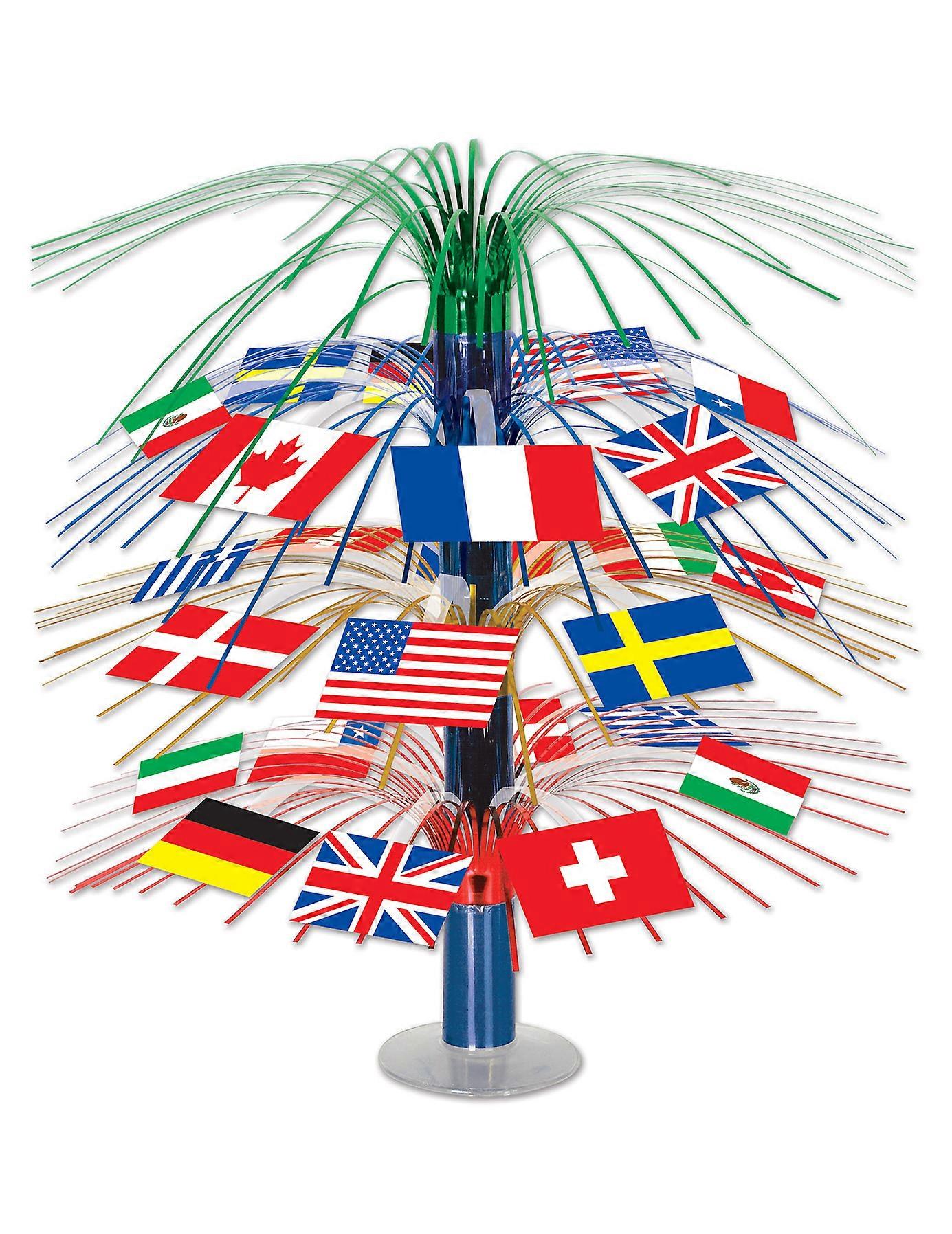 Centre de table drapeaux pays du monde 45 cm
