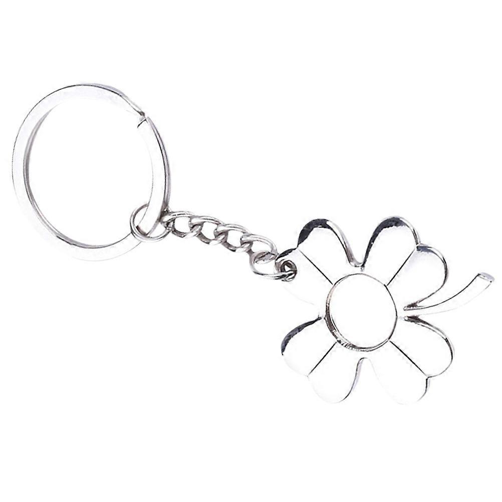 Alloy Four Leaf Keychains St. Patrick's Day Gift for Decor 4Pcs Silver
