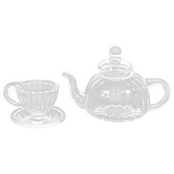 Miniature Coffee Cup Glass Utensils for Decor 1Set Miniature House