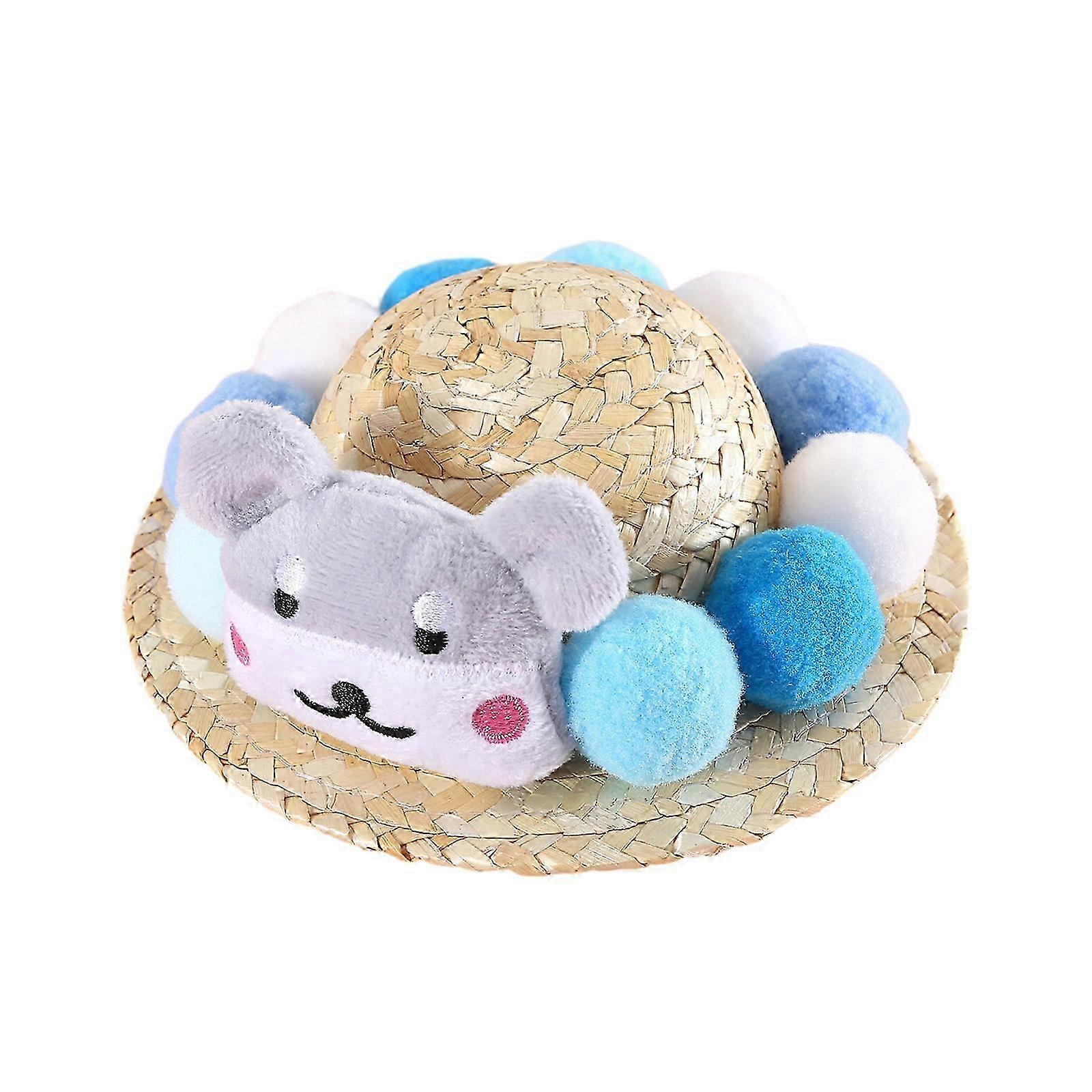 Lightweight Straw Sun Hat for Cats