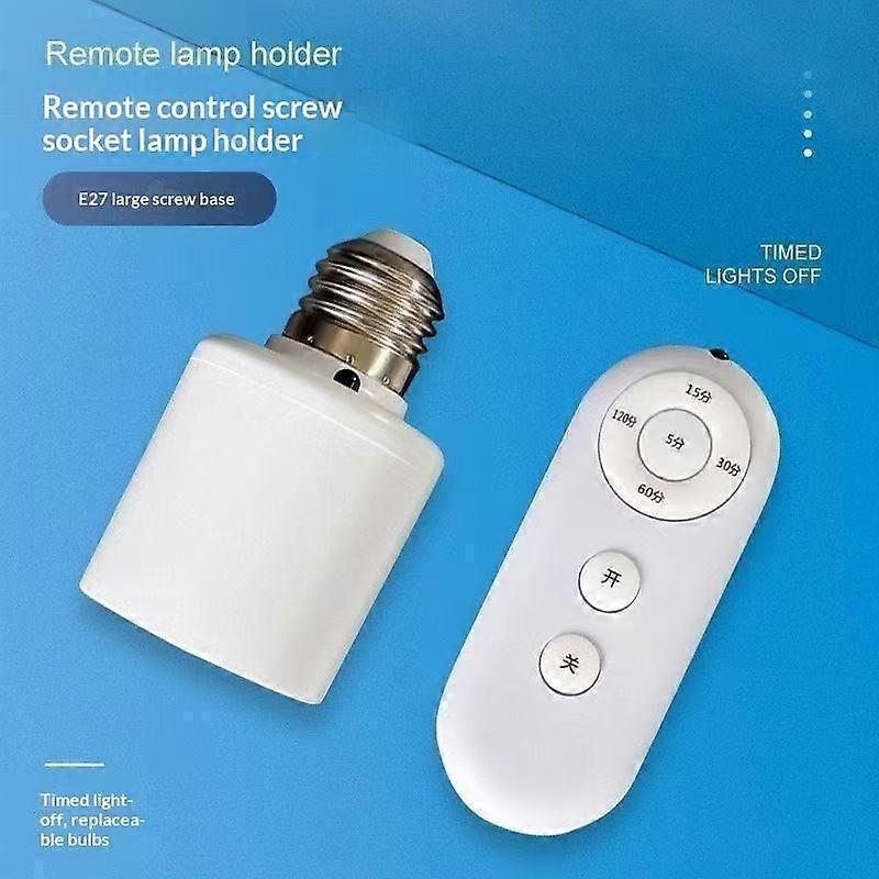 Renter-friendly E27 Wireless Light Switch 60W 110V 220V Remote Control Timer No Modification Needed
