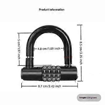 Zinc Alloy 4 Digit Combination Padlock Cut-Resistant Anti-Pry Password Lock for Garage Door Bike Motorcycle Luggage