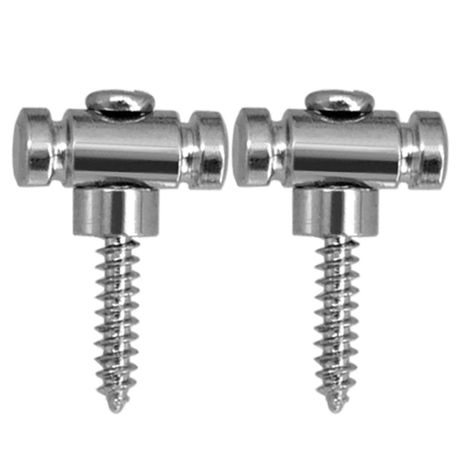 2PCS Guitar String Retainer String Tree with Screws for Electric Guitar, Stable Position Silver Set